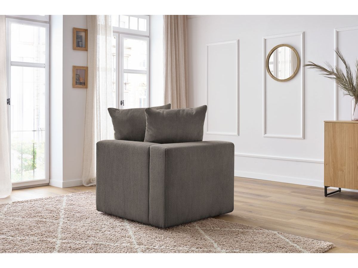 Angle pour canapé modulable VOLTAIRE taupe  angle gauche BOBOCHIC 1 places - Vue supplémentaire 3
