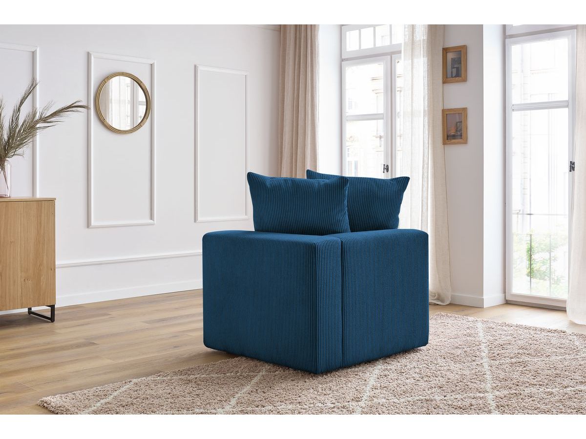 Angle pour canapé modulable VOLTAIRE bleu foncé angle droit BOBOCHIC 1 places - Vue supplémentaire 3