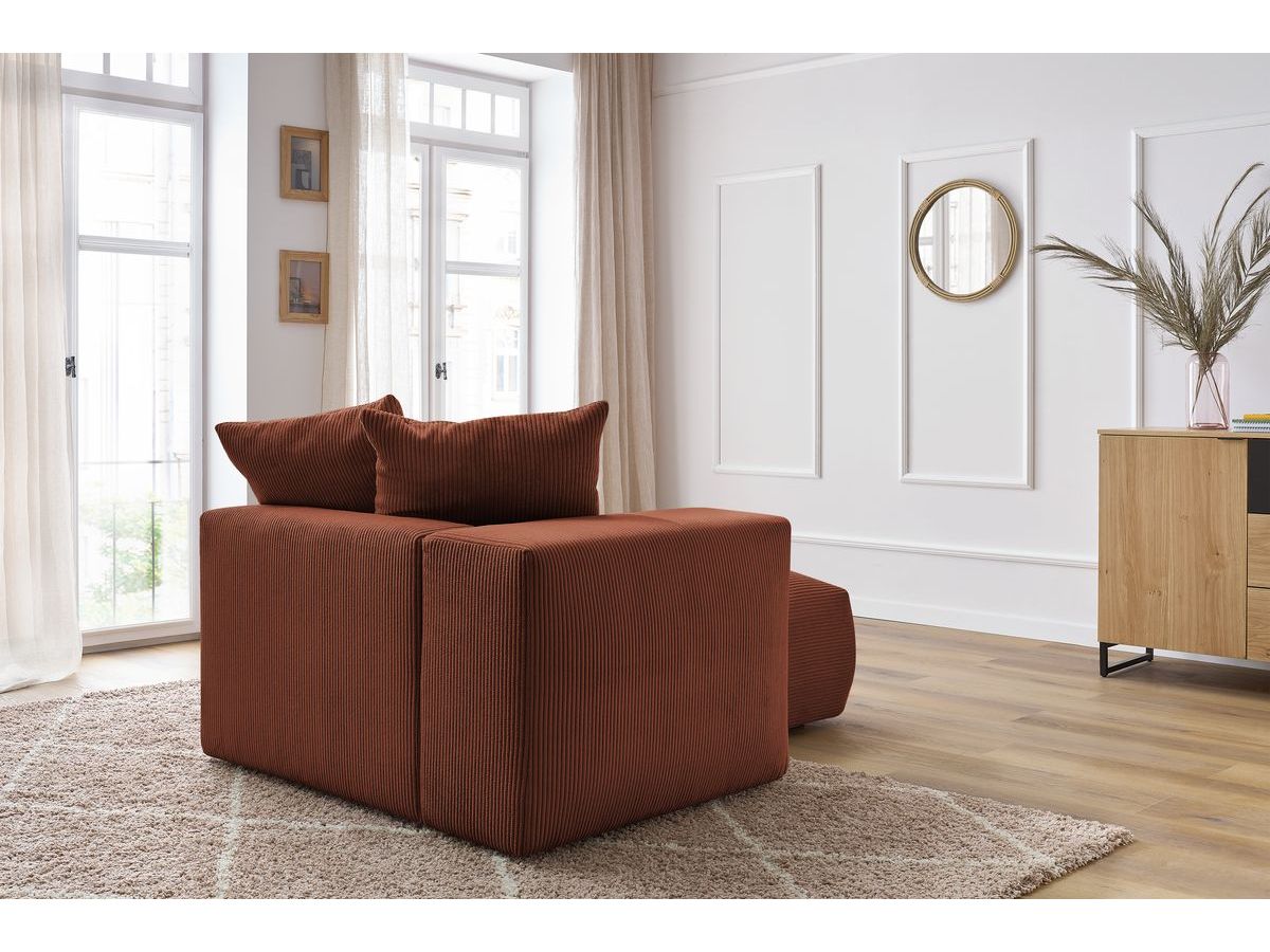 Méridienne avec accoudoir pour canapé modulable VOLTAIRE orange  angle gauche BOBOCHIC 1 places - Vue supplémentaire 3