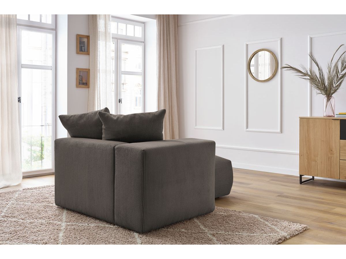 Méridienne avec accoudoir pour canapé modulable VOLTAIRE taupe — vue 5