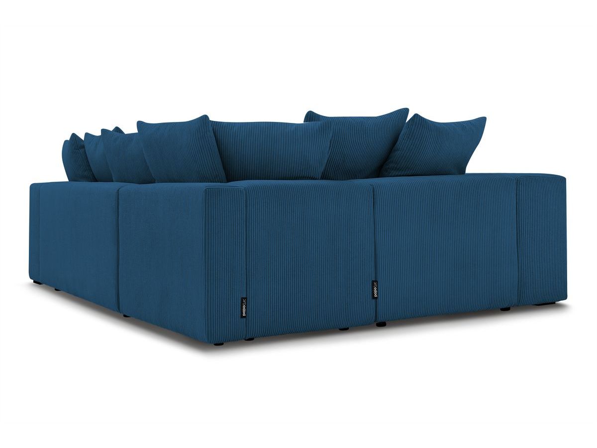 Canapé d'angle fixe EVEREST tissu chiné - Orange - Angle droit - 10 coussins