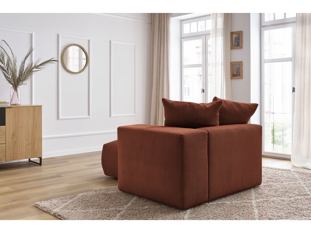 Méridienne avec accoudoir pour canapé modulable VOLTAIRE orange angle droit BOBOCHIC 1 places - Vue supplémentaire 3