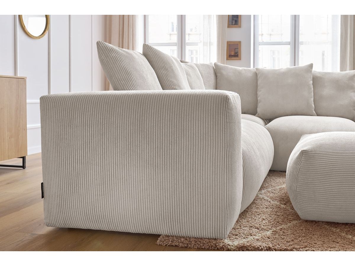 VOLTAIRE modulaire vaste hoekbank met 1 2-zits fauteuil, 1 hoekbank, 1 1-zits fauteuil en 1 poef
