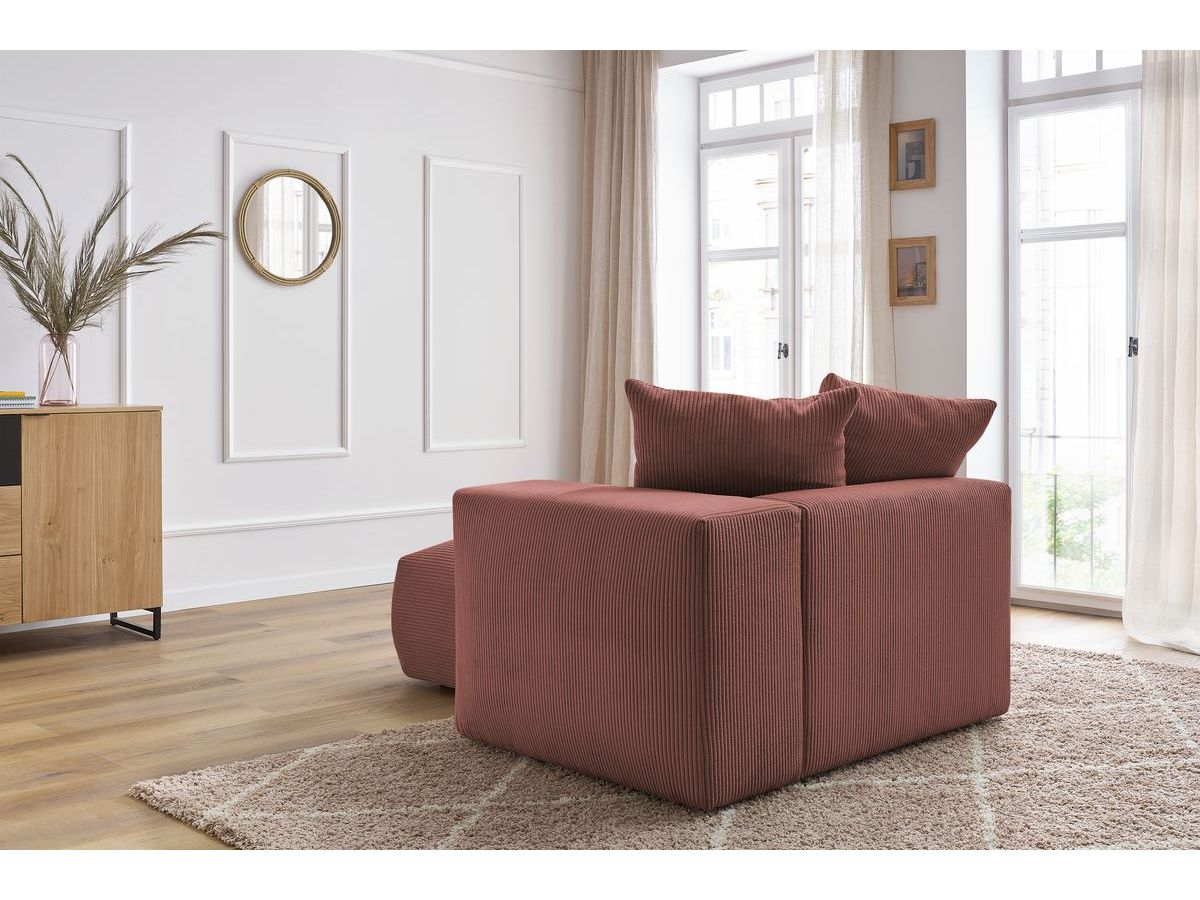 Méridienne avec accoudoir pour canapé modulable VOLTAIRE rose angle droit BOBOCHIC 1 places - Vue supplémentaire 3