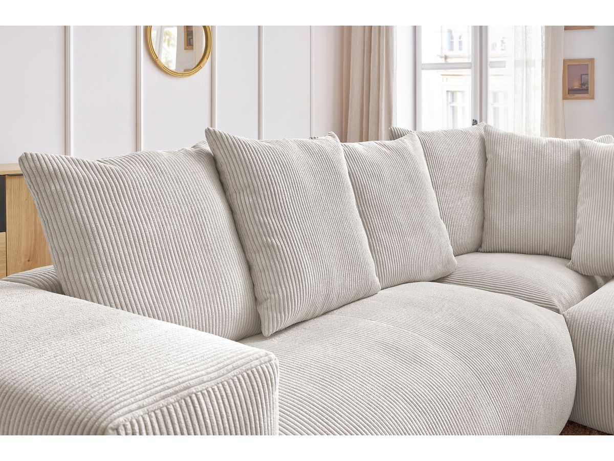 VOLTAIRE modulaire vaste hoekbank met 1 2-zits fauteuil, 1 hoekbank, 1 1-zits fauteuil en 1 poef