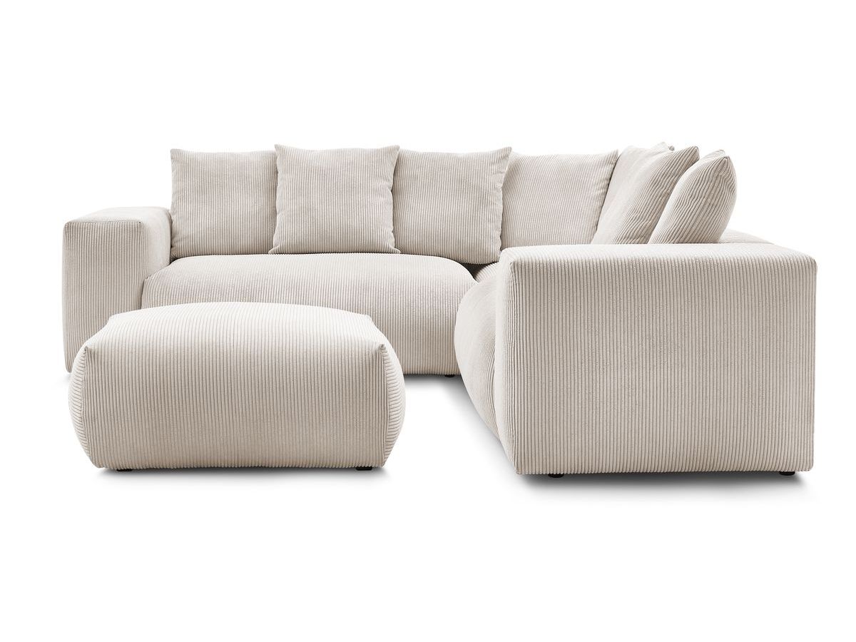 VOLTAIRE modulaire vaste hoekbank met 1 2-zits fauteuil, 1 hoekbank, 1 1-zits fauteuil en 1 poef