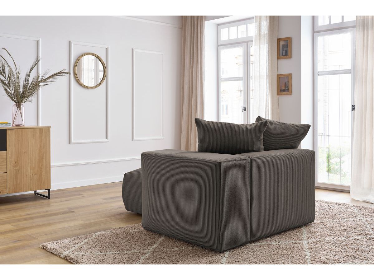 Méridienne avec accoudoir pour canapé modulable VOLTAIRE taupe angle droit BOBOCHIC 1 places - Vue supplémentaire 3