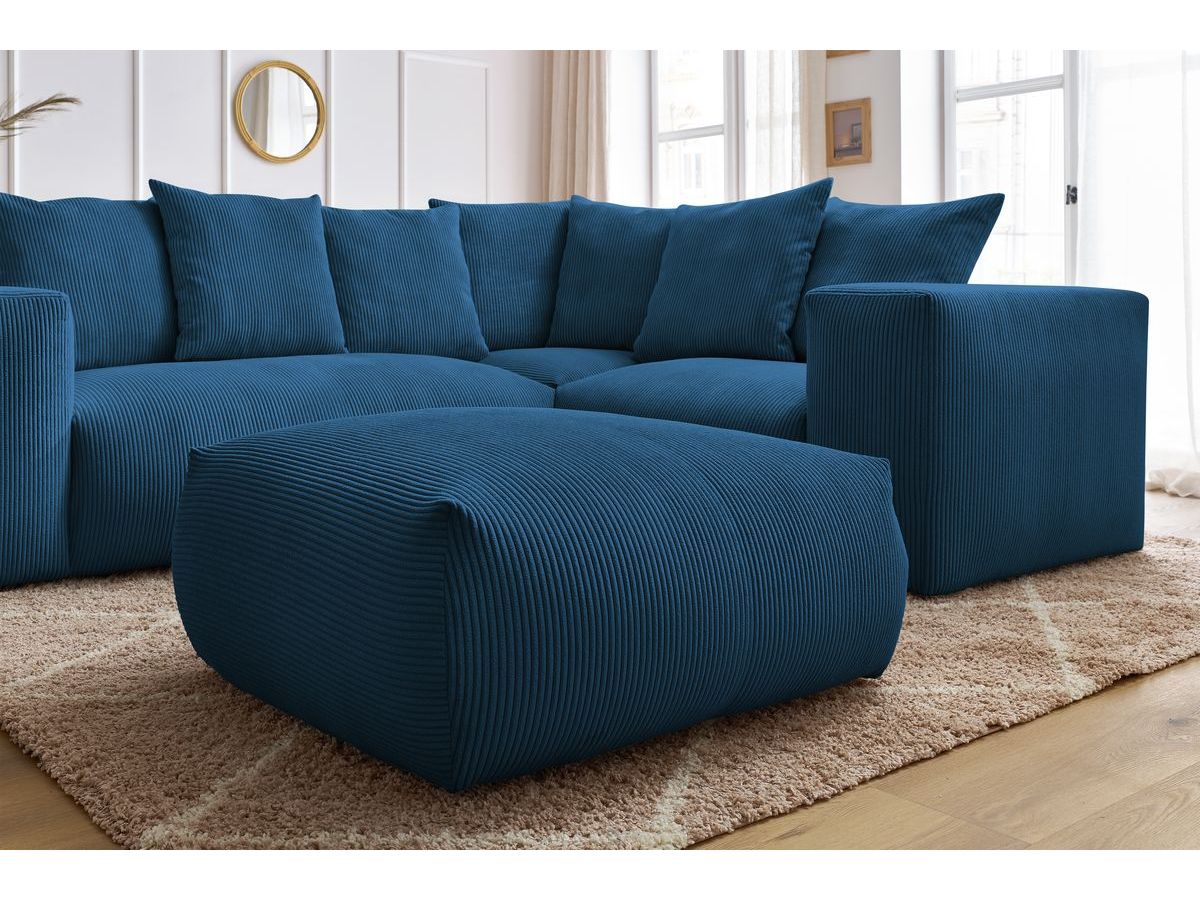 VOLTAIRE modulaire vaste hoekbank met 1 2-zits fauteuil, 1 hoekbank, 1 1-zits fauteuil en 1 poef
