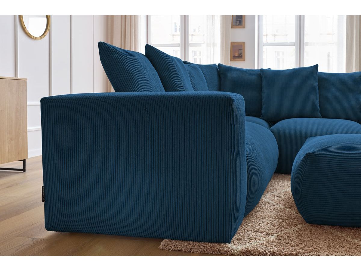 VOLTAIRE modulaire vaste hoekbank met 1 2-zits fauteuil, 1 hoekbank, 1 1-zits fauteuil en 1 poef
