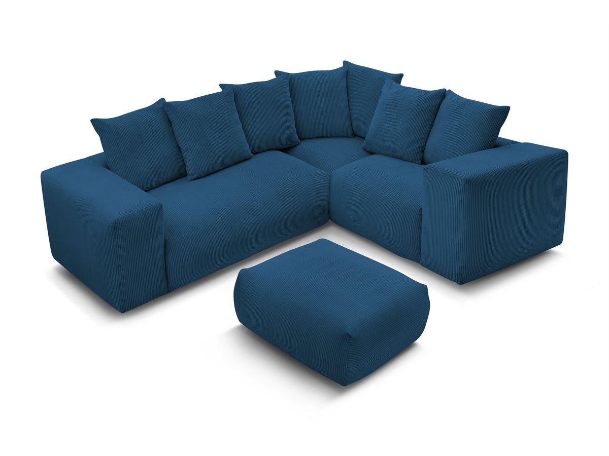 VOLTAIRE modulaire vaste hoekbank met 1 2-zits fauteuil, 1 hoekbank, 1 1-zits fauteuil en 1 poef