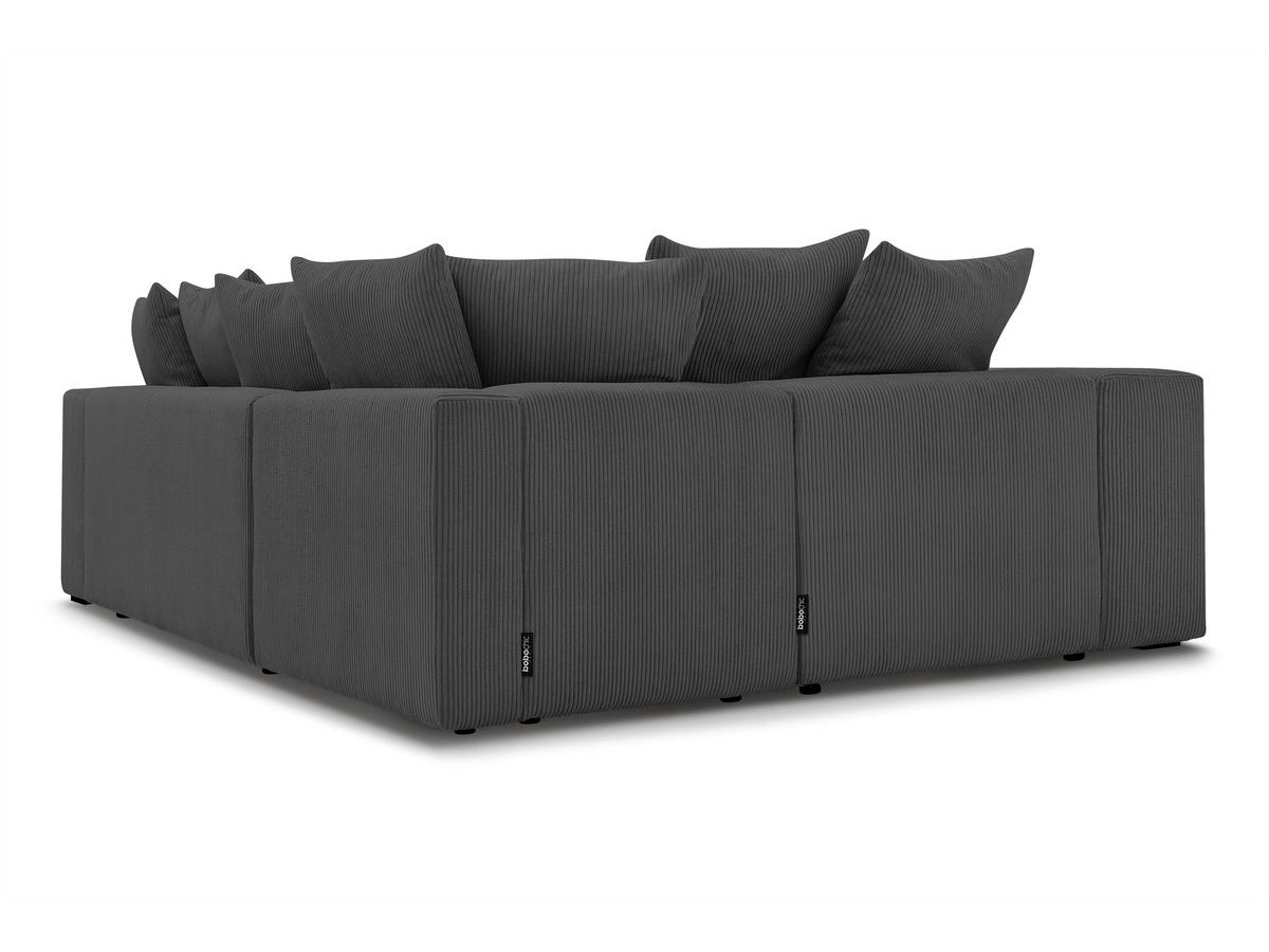 Canapé d'angle fixe modulable VOLTAIRE avec 1 chauffeuse 2 places, 1 angle, 1 chauffeuse 1 place et 1 pouf