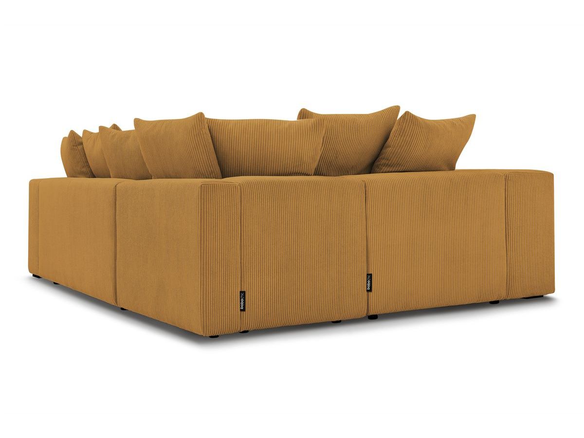 Canapé d'angle fixe modulable VOLTAIRE avec 1 chauffeuse 2 places, 1 angle, 1 chauffeuse 1 place et 1 pouf