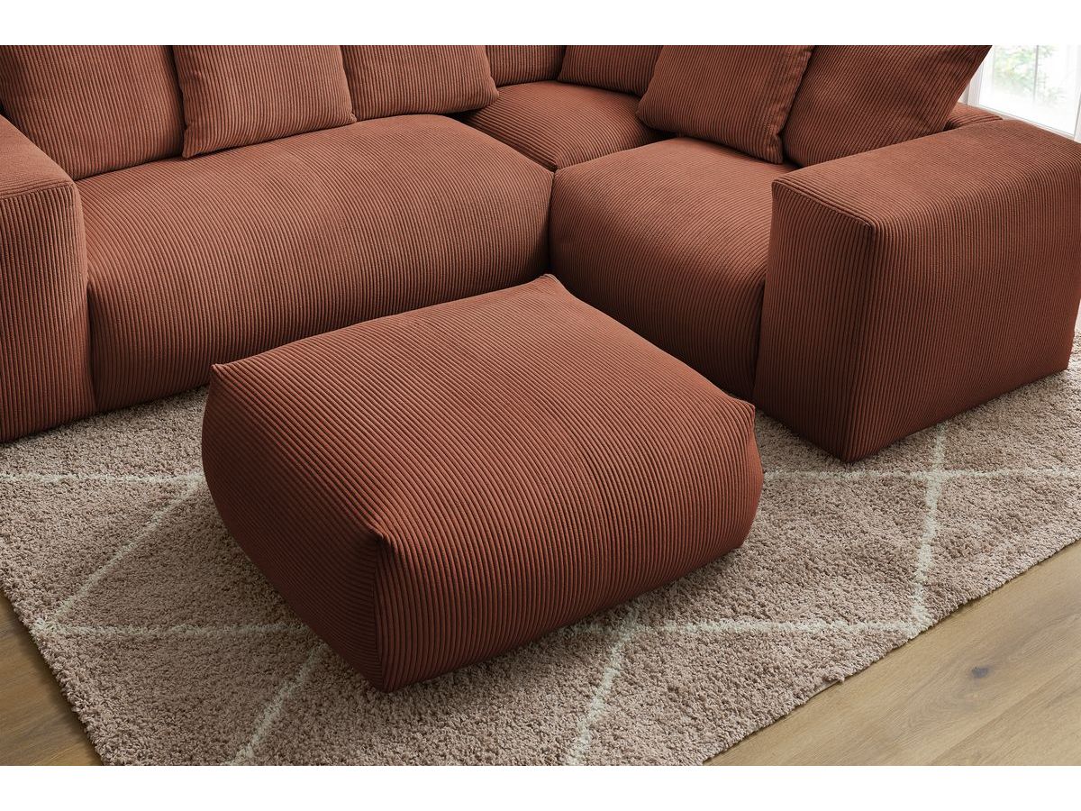 Canapé d'angle modulable VOLTAIRE orange — vue 5