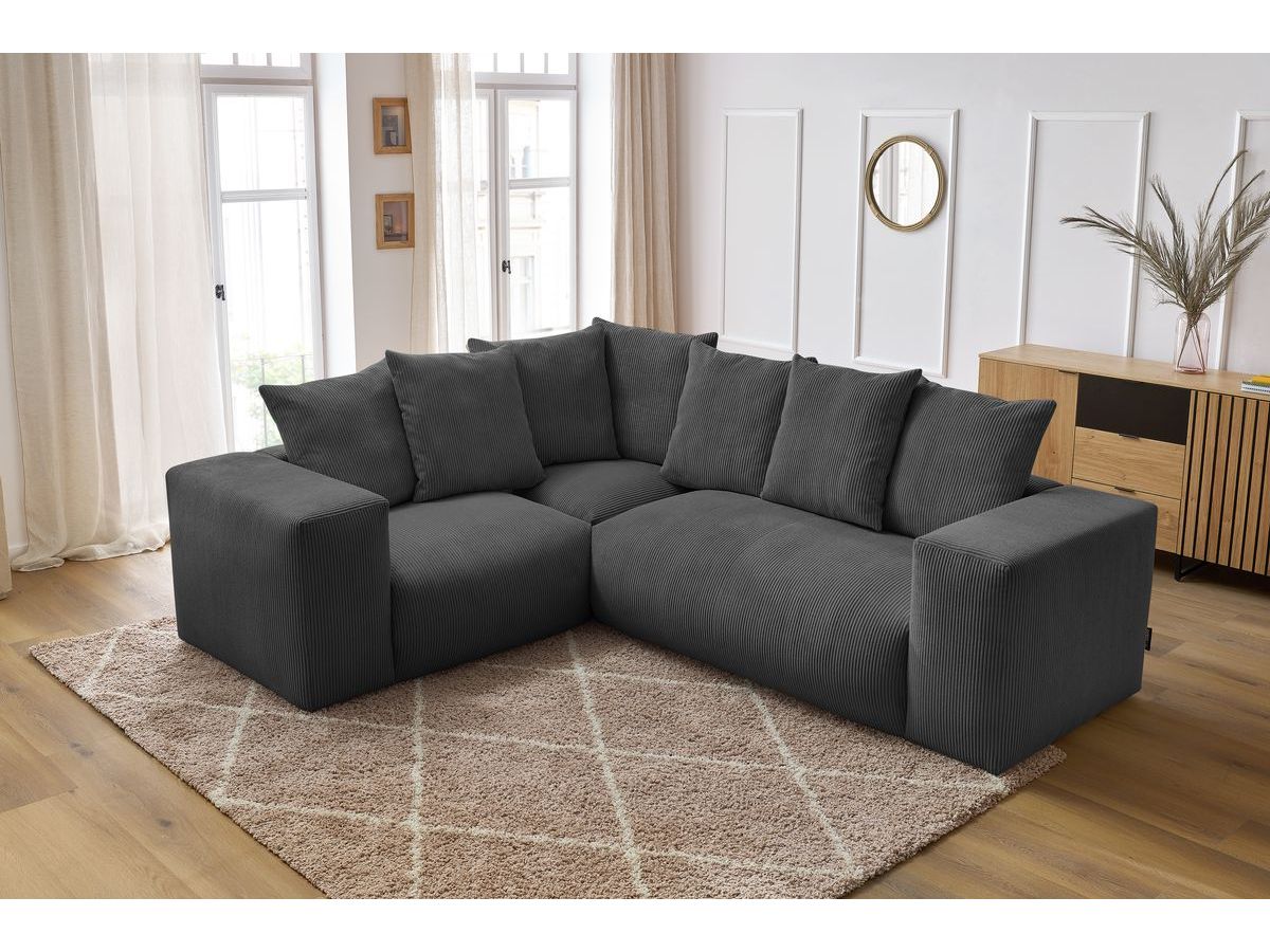Canapé d'angle fixe modulable VOLTAIRE avec 1 chauffeuse 2 places, 1 angle et 1 chauffeuse 1 place