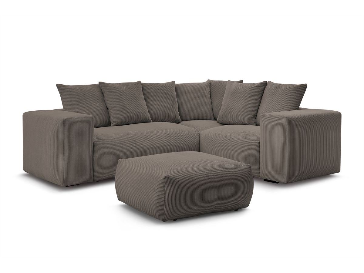 VOLTAIRE modulaire vaste hoekbank met 1 2-zits fauteuil, 1 hoekbank, 1 1-zits fauteuil en 1 poef