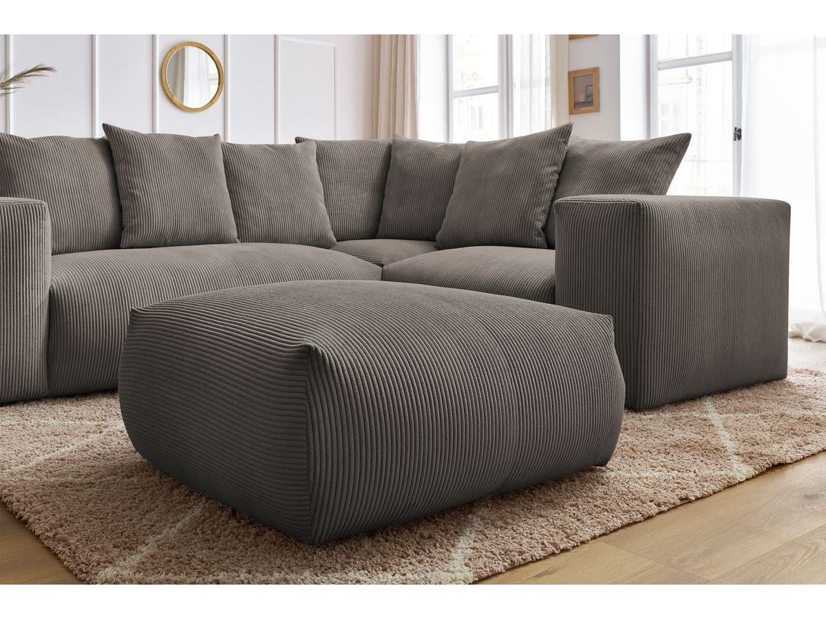 VOLTAIRE modulaire vaste hoekbank met 1 2-zits fauteuil, 1 hoekbank, 1 1-zits fauteuil en 1 poef