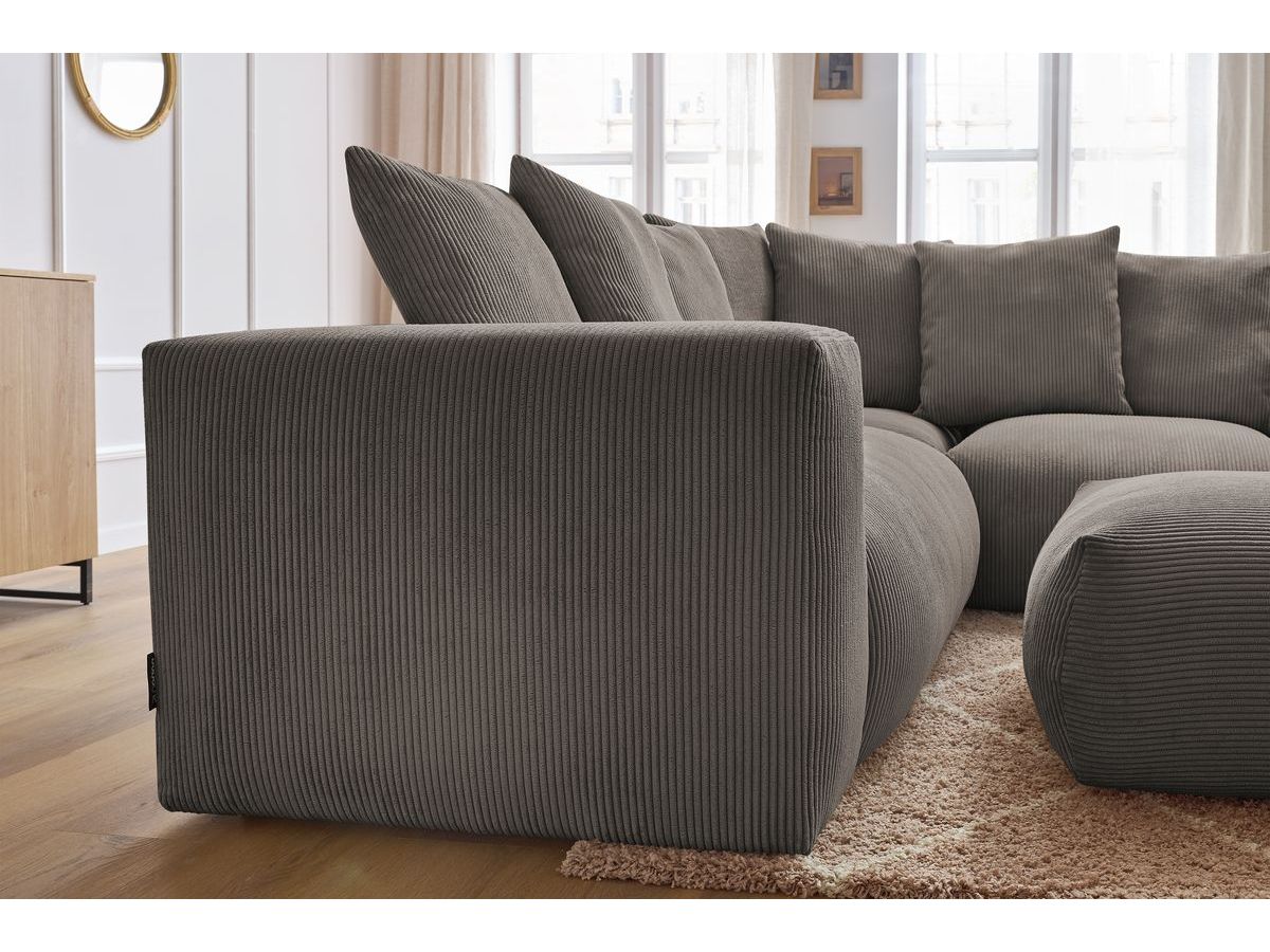 VOLTAIRE modulaire vaste hoekbank met 1 2-zits fauteuil, 1 hoekbank, 1 1-zits fauteuil en 1 poef