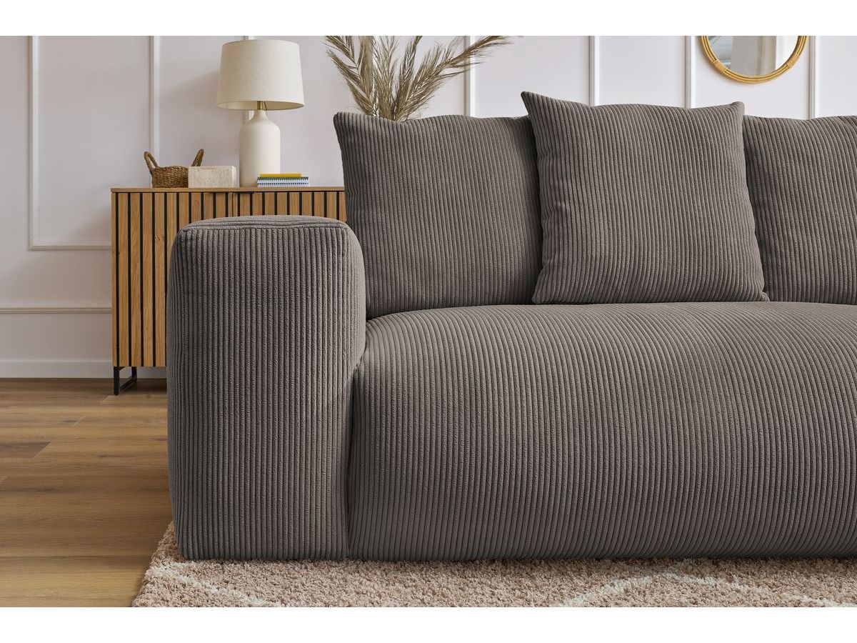 VOLTAIRE modulaire vaste hoekbank met 1 2-zits fauteuil, 1 hoekbank, 1 1-zits fauteuil en 1 poef