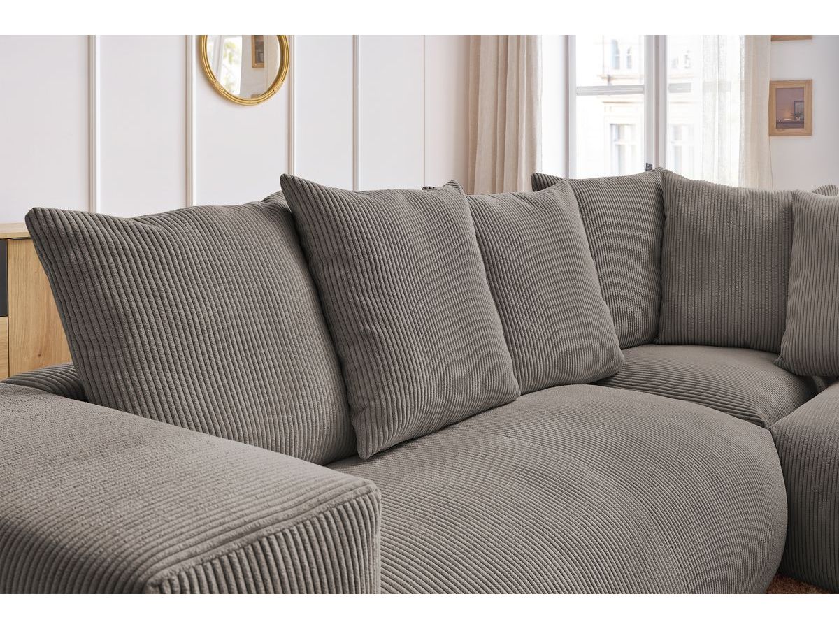 VOLTAIRE modulaire vaste hoekbank met 1 2-zits fauteuil, 1 hoekbank, 1 1-zits fauteuil en 1 poef