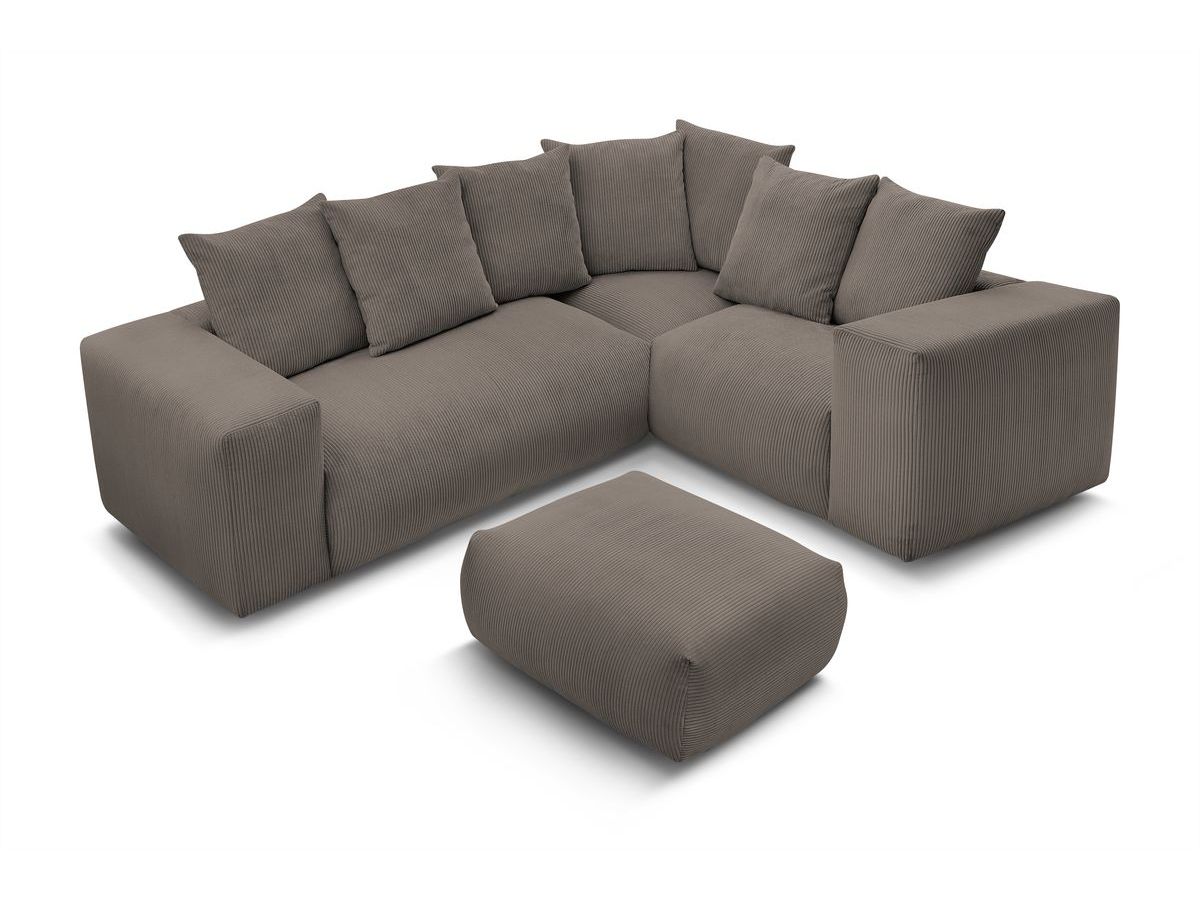 VOLTAIRE modulaire vaste hoekbank met 1 2-zits fauteuil, 1 hoekbank, 1 1-zits fauteuil en 1 poef