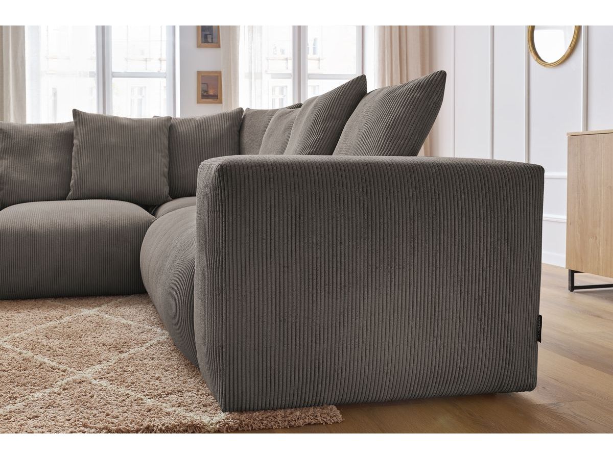 Canapé d'angle fixe modulable VOLTAIRE avec 1 chauffeuse 2 places, 1 angle et 1 chauffeuse 1 place taupe angle gauche BOBOCHIC 4 places - Vue supplémentaire 3