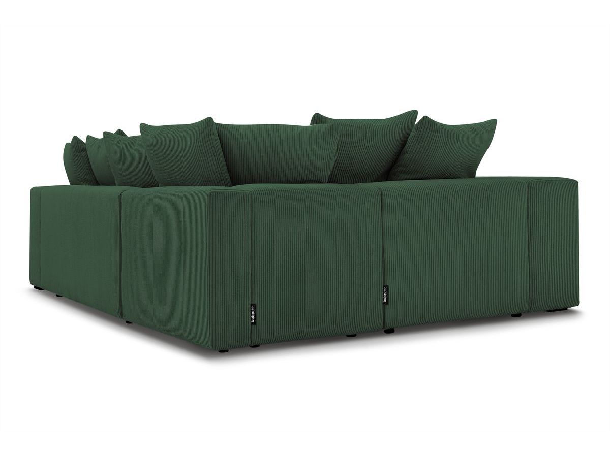 Canapé d'angle fixe modulable VOLTAIRE avec 1 chauffeuse 2 places, 1 angle, 1 chauffeuse 1 place et 1 pouf