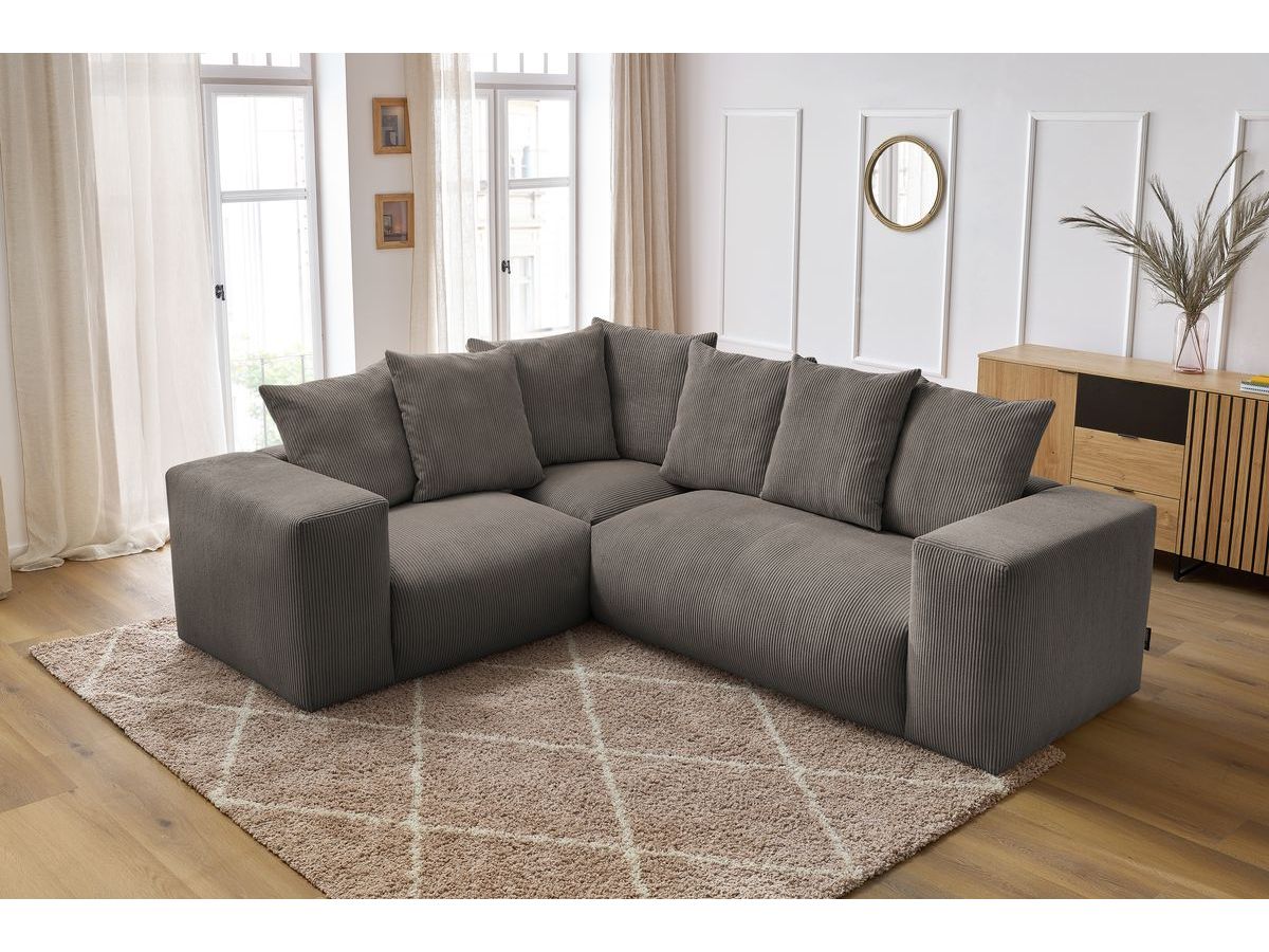 Canapé d'angle fixe modulable VOLTAIRE avec 1 chauffeuse 2 places, 1 angle et 1 chauffeuse 1 place
