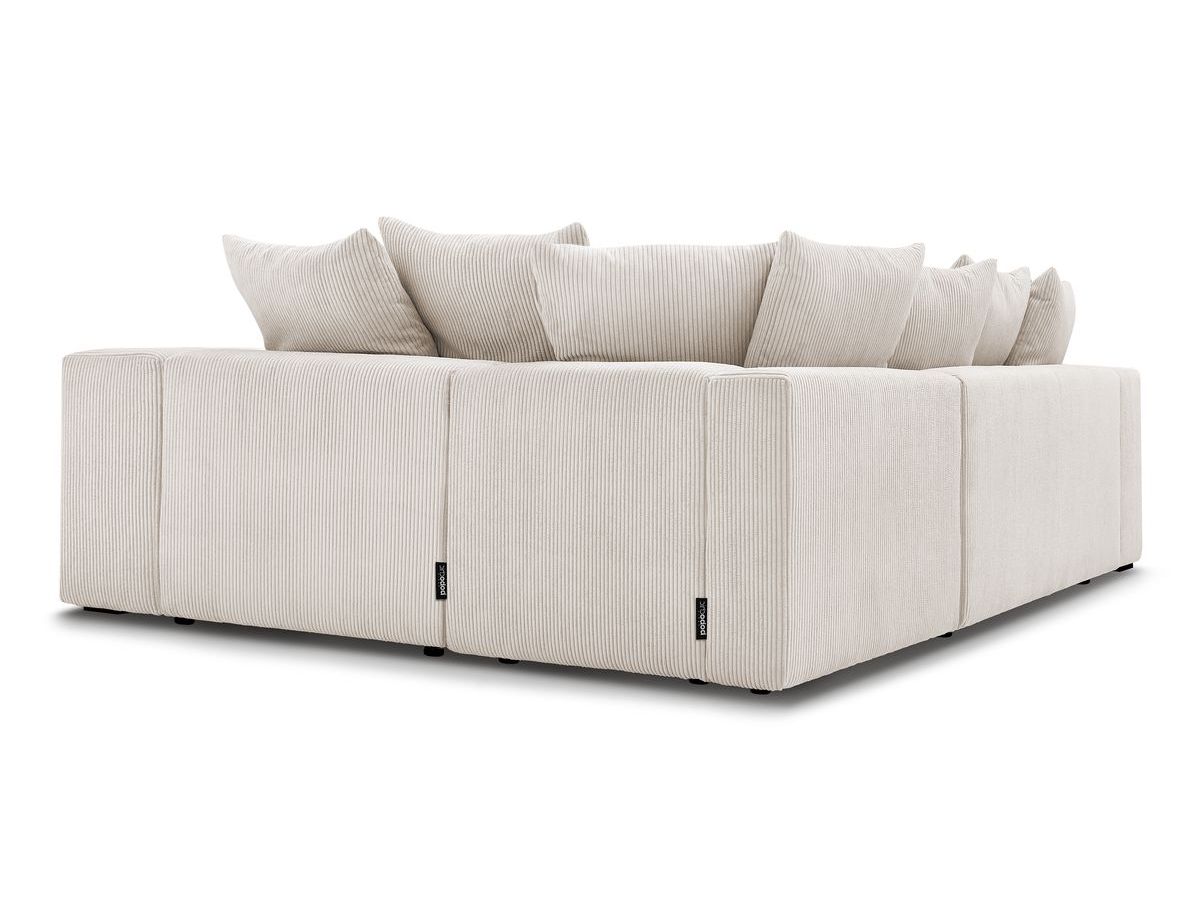 Canapé d'angle fixe modulable VOLTAIRE avec 1 chauffeuse 2 places, 1 angle, 1 chauffeuse 1 place et 1 pouf
