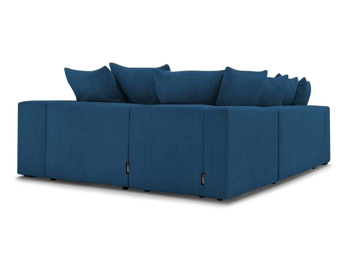 Canapé d'angle fixe modulable VOLTAIRE avec 1 chauffeuse 2 places, 1 angle, 1 chauffeuse 1 place et 1 pouf