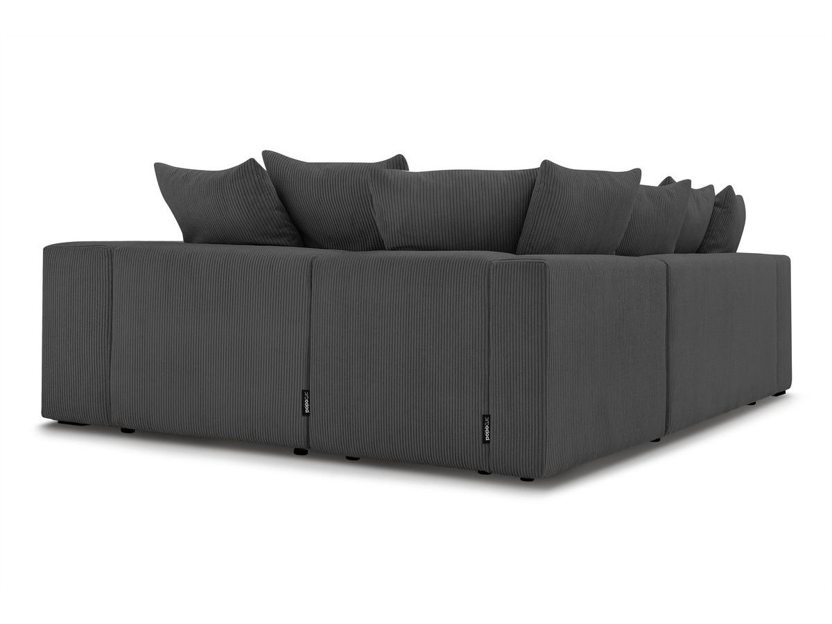 Canapé d'angle fixe modulable VOLTAIRE avec 1 chauffeuse 2 places, 1 angle, 1 chauffeuse 1 place et 1 pouf