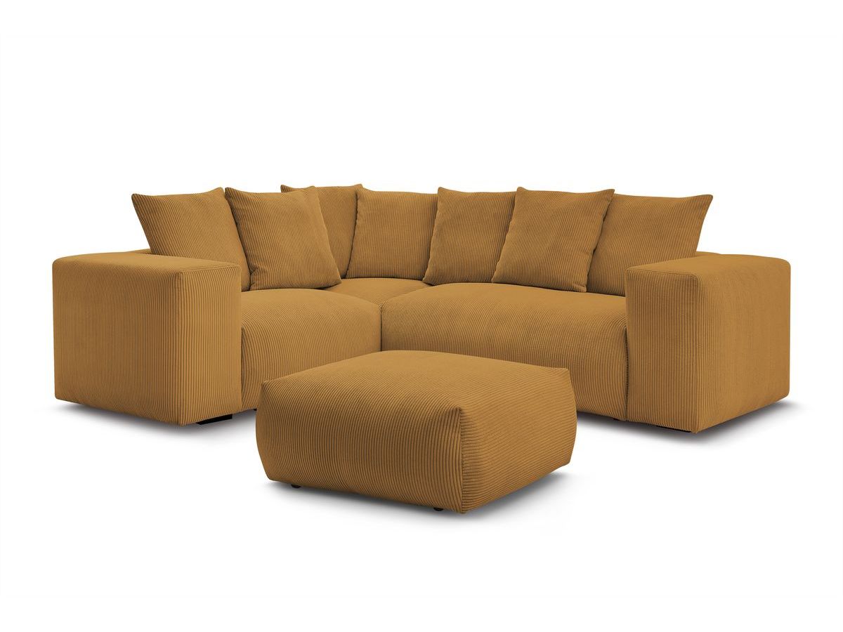 VOLTAIRE modulaire vaste hoekbank met 1 2-zits fauteuil, 1 hoekbank, 1 1-zits fauteuil en 1 poef
