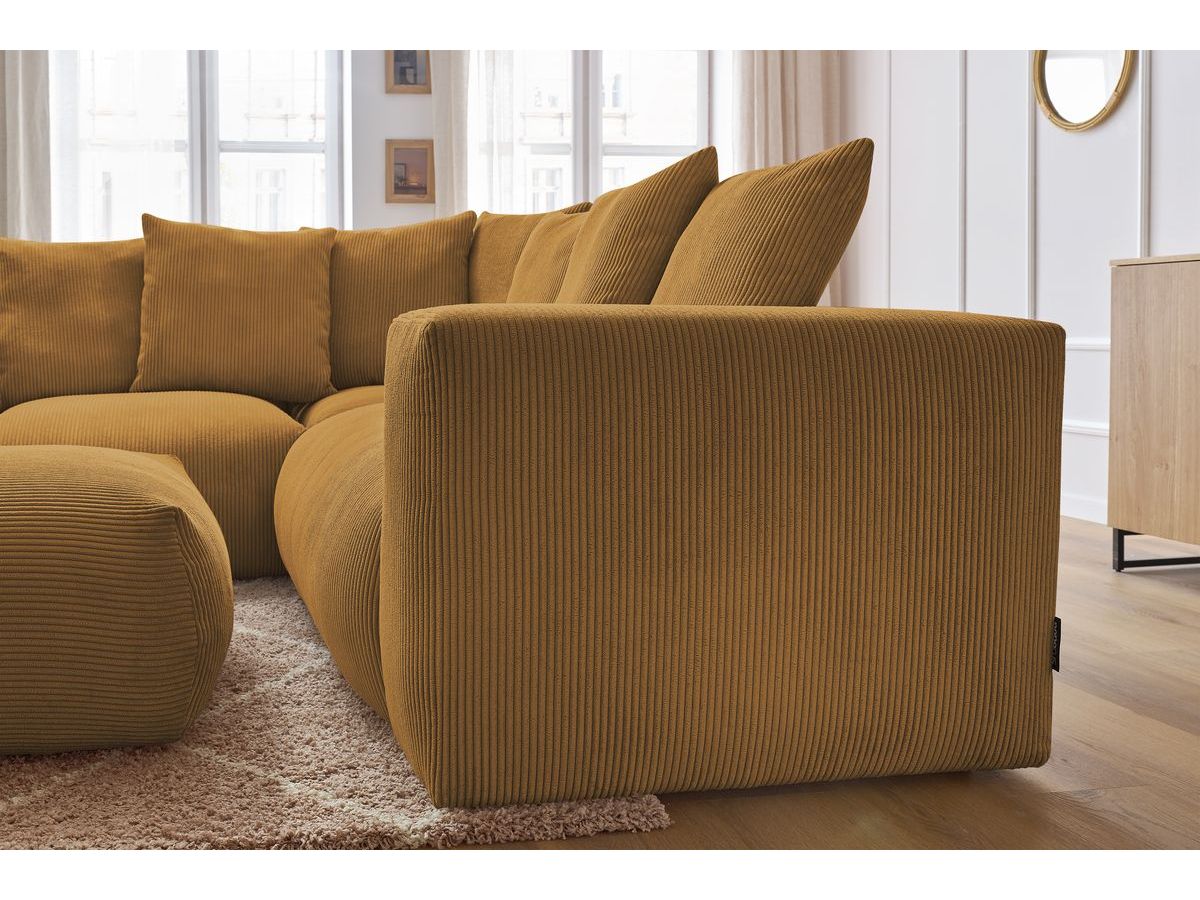 VOLTAIRE modulaire vaste hoekbank met 1 2-zits fauteuil, 1 hoekbank, 1 1-zits fauteuil en 1 poef