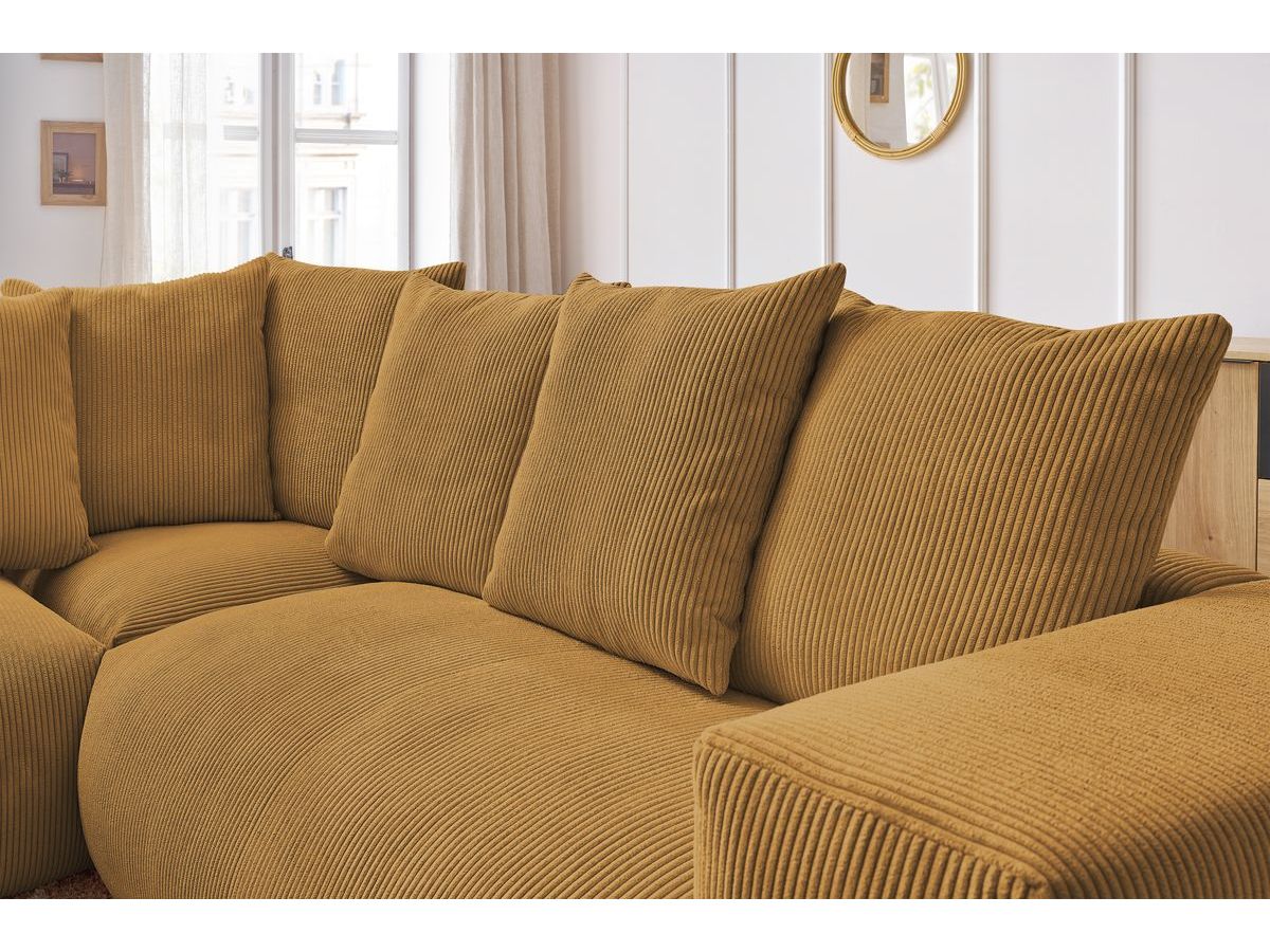 VOLTAIRE modulaire vaste hoekbank met 1 2-zits fauteuil, 1 hoekbank, 1 1-zits fauteuil en 1 poef