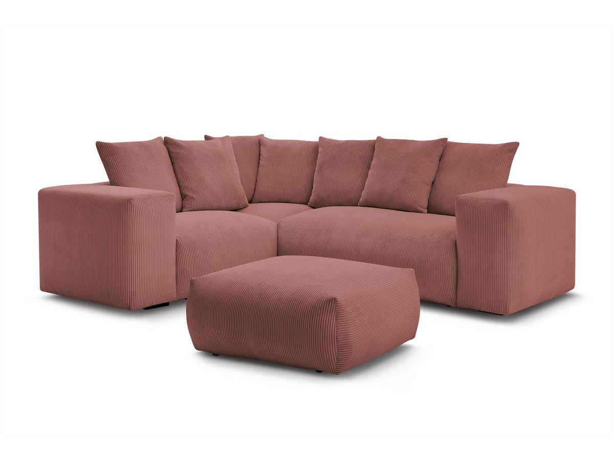 VOLTAIRE modulaire vaste hoekbank met 1 2-zits fauteuil, 1 hoekbank, 1 1-zits fauteuil en 1 poef