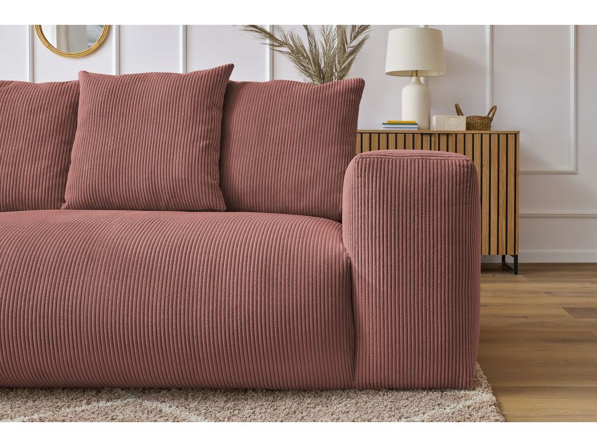 VOLTAIRE modulaire vaste hoekbank met 1 2-zits fauteuil, 1 hoekbank, 1 1-zits fauteuil en 1 poef