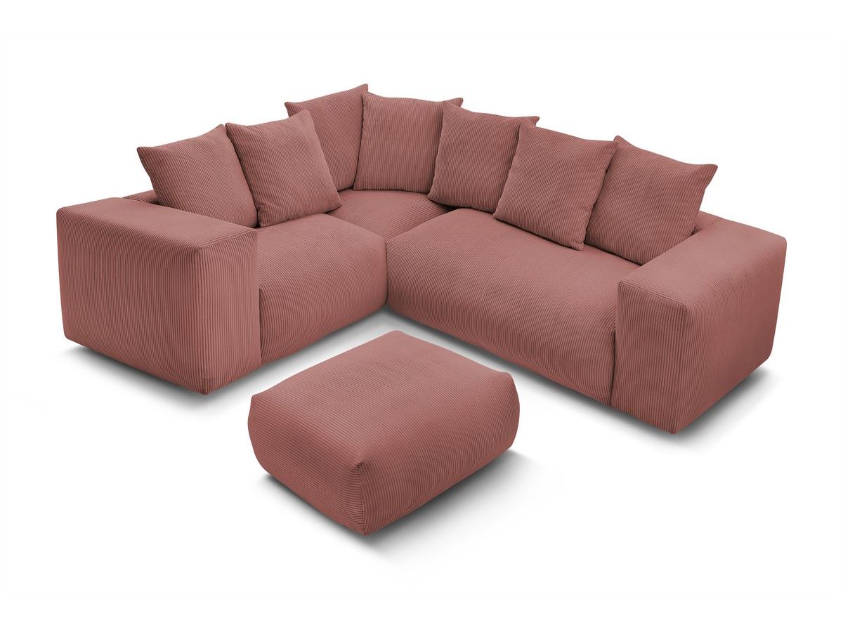VOLTAIRE modulaire vaste hoekbank met 1 2-zits fauteuil, 1 hoekbank, 1 1-zits fauteuil en 1 poef