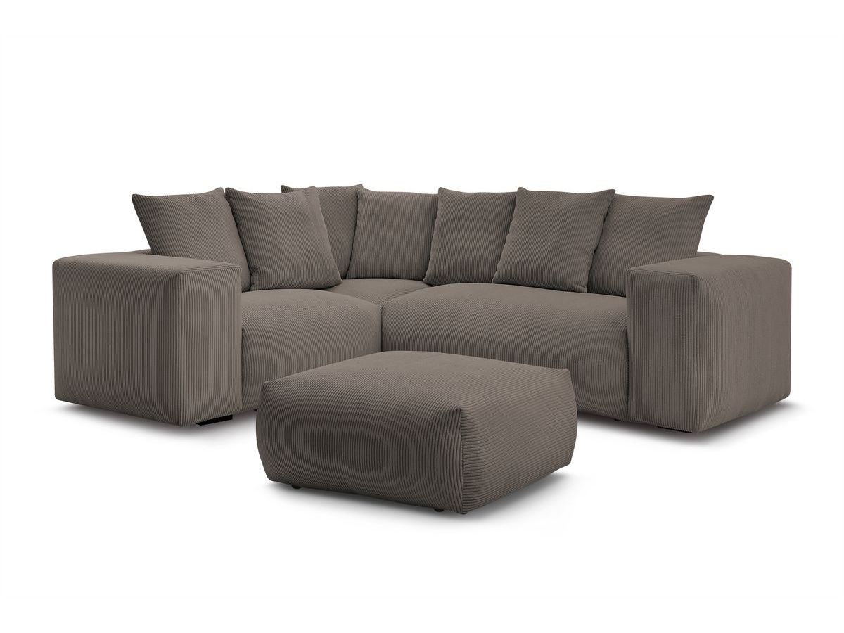 VOLTAIRE modulaire vaste hoekbank met 1 2-zits fauteuil, 1 hoekbank, 1 1-zits fauteuil en 1 poef