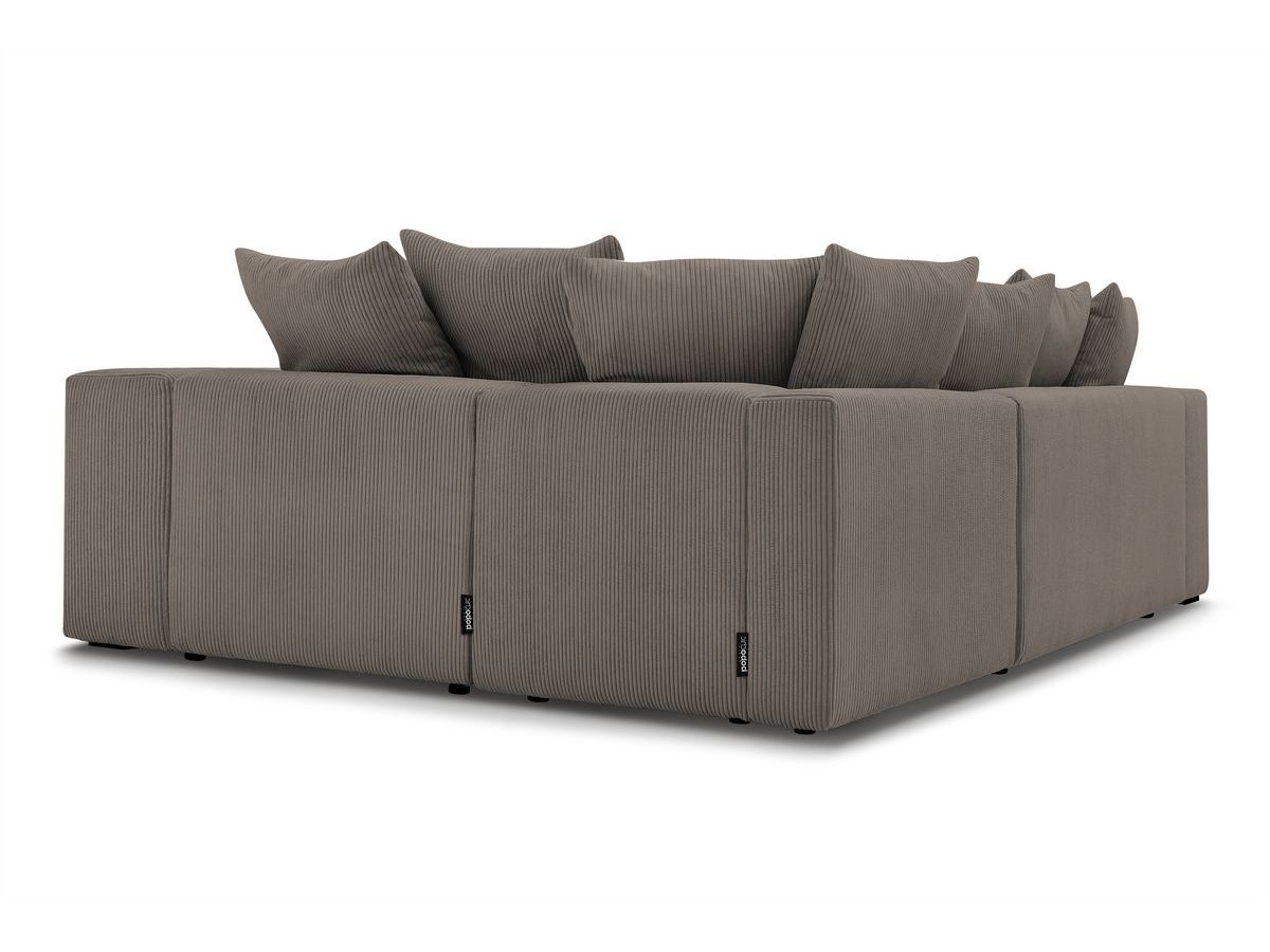 Canapé d'angle fixe modulable VOLTAIRE avec 1 chauffeuse 2 places, 1 angle, 1 chauffeuse 1 place et 1 pouf