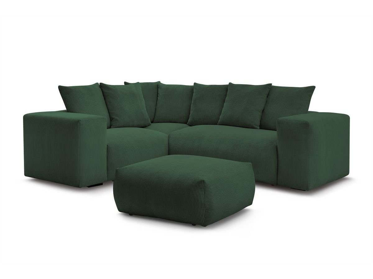 VOLTAIRE modulaire vaste hoekbank met 1 2-zits fauteuil, 1 hoekbank, 1 1-zits fauteuil en 1 poef