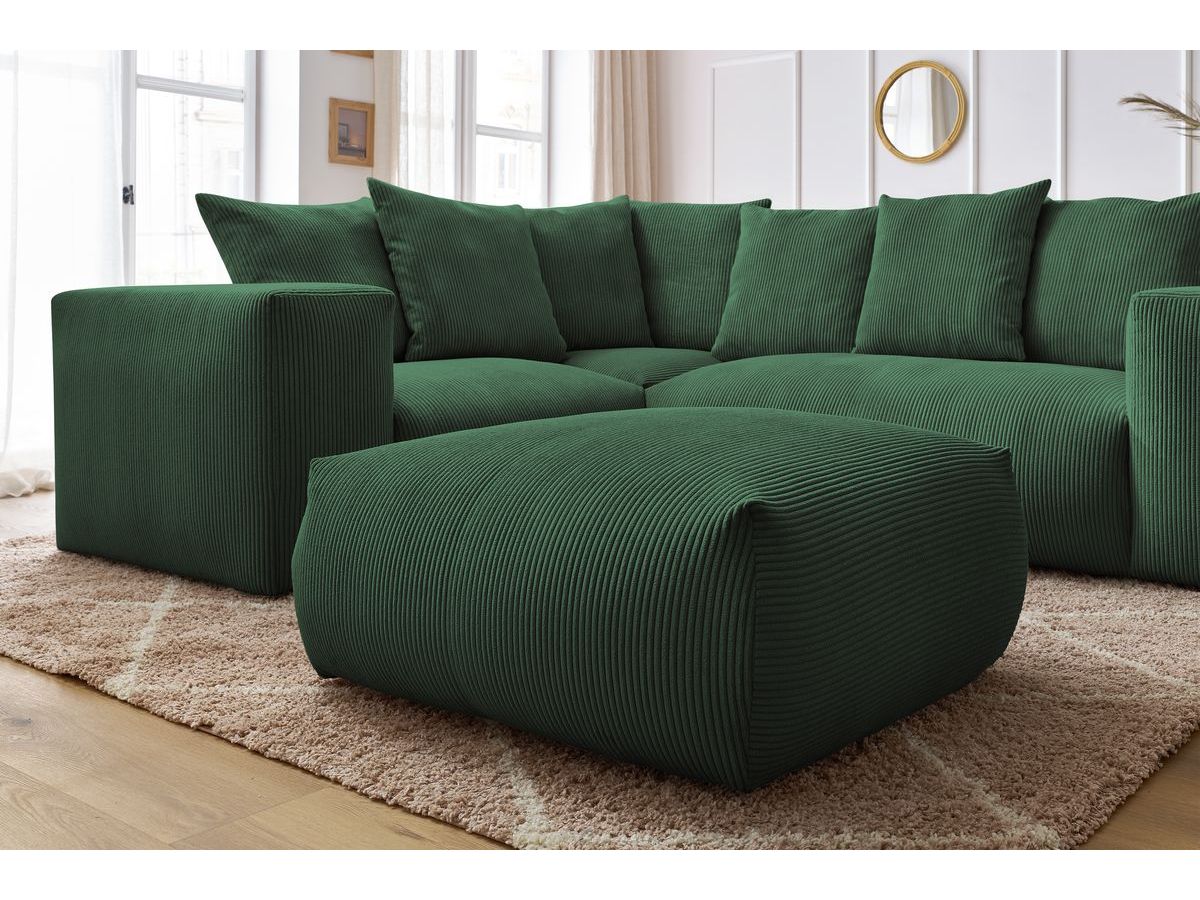 VOLTAIRE modulaire vaste hoekbank met 1 2-zits fauteuil, 1 hoekbank, 1 1-zits fauteuil en 1 poef