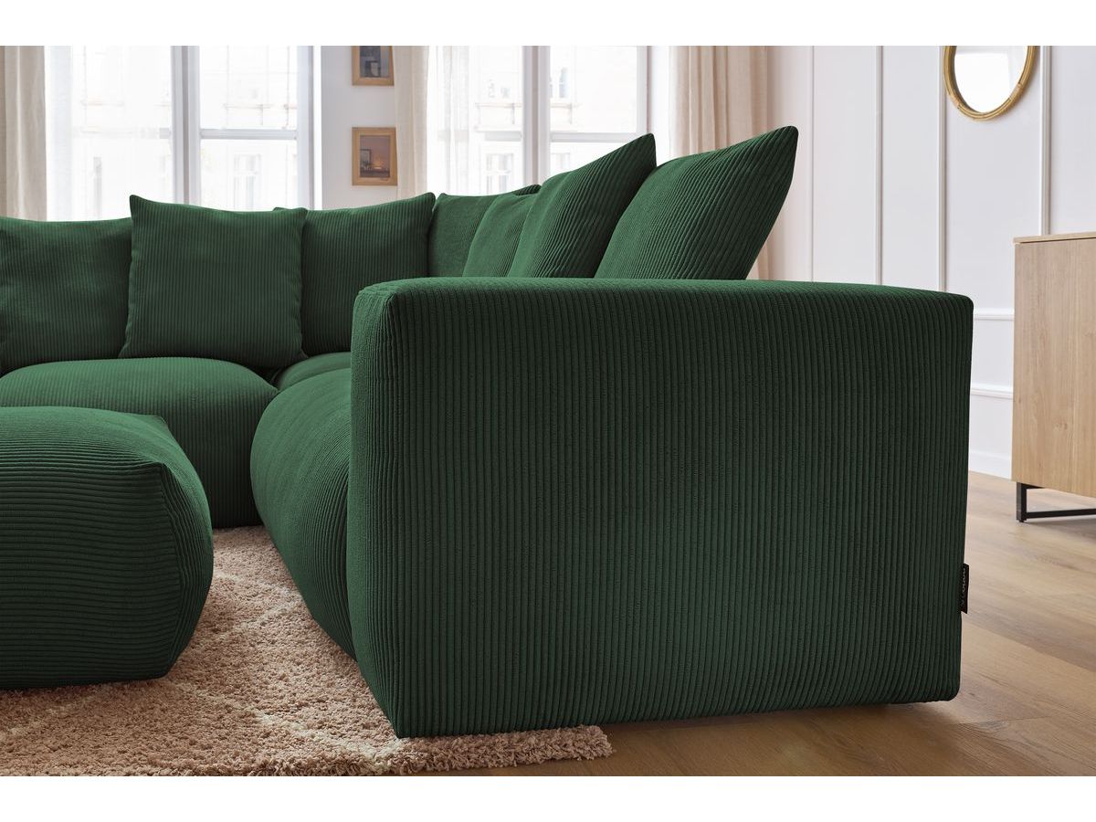 VOLTAIRE modulaire vaste hoekbank met 1 2-zits fauteuil, 1 hoekbank, 1 1-zits fauteuil en 1 poef