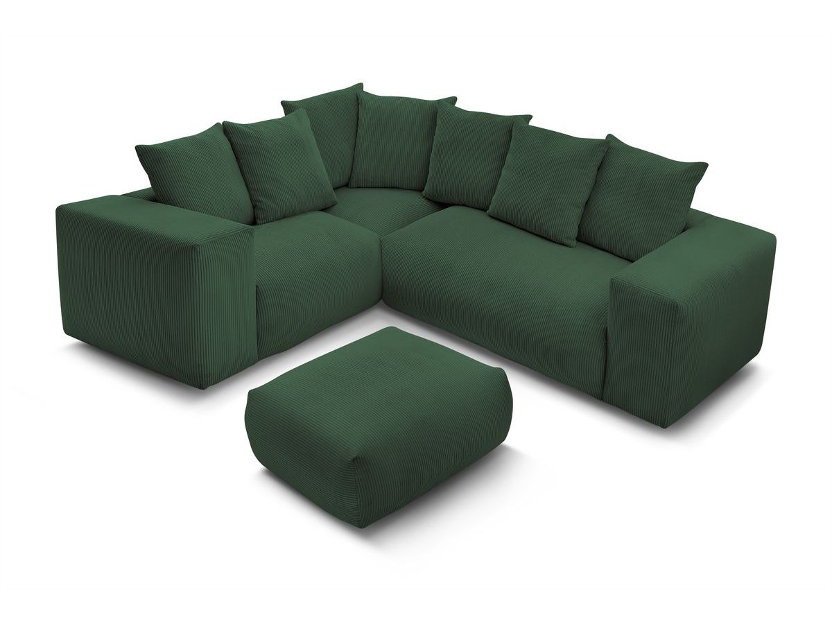 VOLTAIRE modulaire vaste hoekbank met 1 2-zits fauteuil, 1 hoekbank, 1 1-zits fauteuil en 1 poef