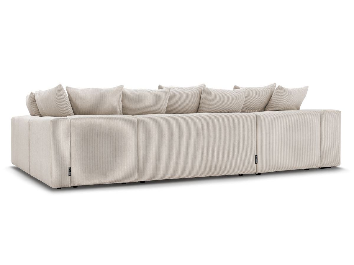 Canapé panoramique fixe modulable VOLTAIRE avec 1 méridienne, 1 angle, 2 chauffeuses et 1 pouf