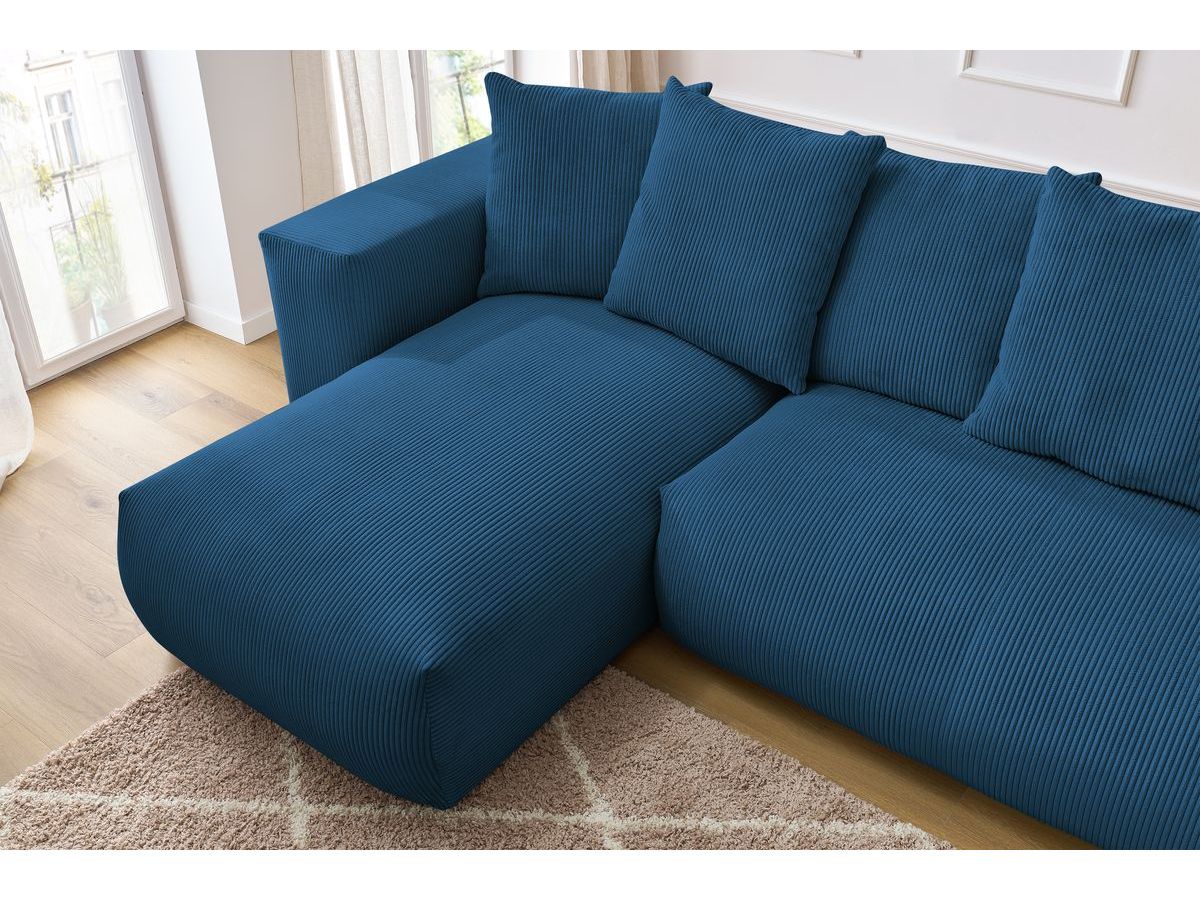 Canapé panoramique fixe modulable VOLTAIRE avec 1 méridienne, 1 angle, 2 chauffeuses et 1 pouf