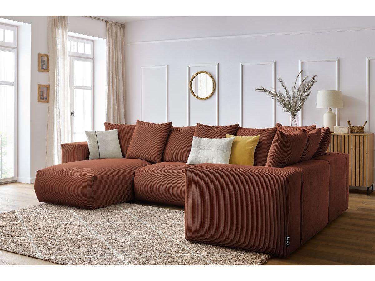 VOLTAIRE modulaire vaste panoramische bank 1 chaise longue, 1 2-zits fauteuil, 1 hoek, 1 1-zits fauteuil