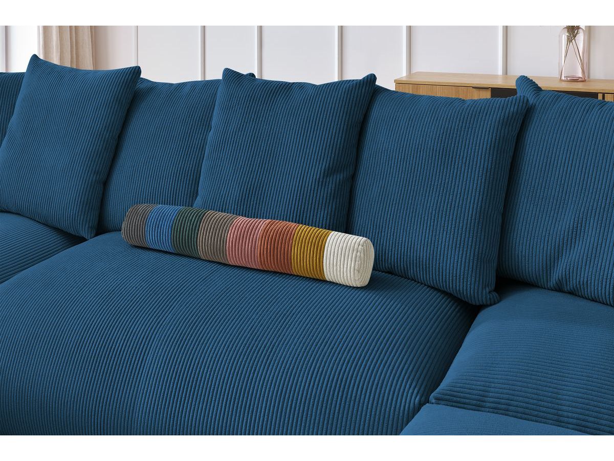 Canapé panoramique fixe modulable VOLTAIRE avec 1 méridienne, 1 angle, 2 chauffeuses et 1 pouf