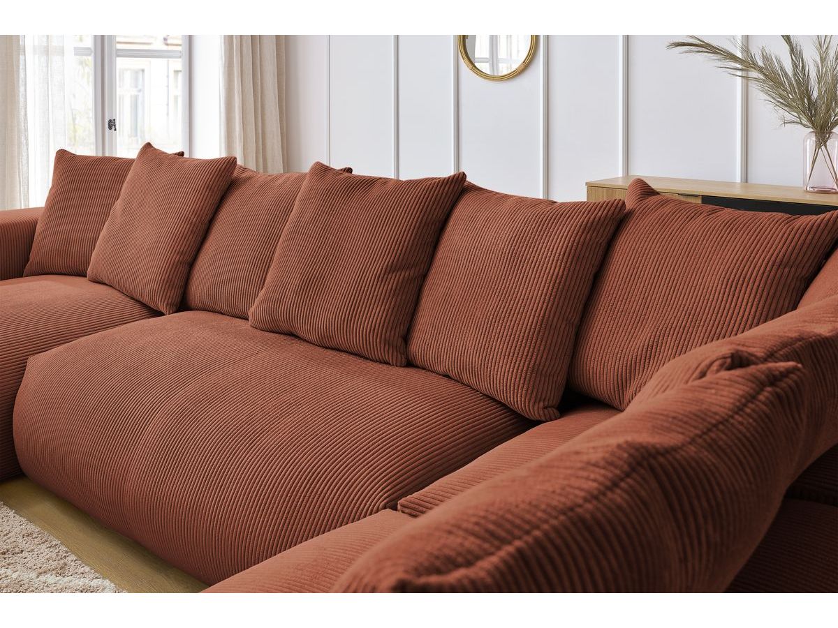 VOLTAIRE modulaire vaste panoramische bank 1 chaise longue, 1 2-zits fauteuil, 1 hoek, 1 1-zits fauteuil