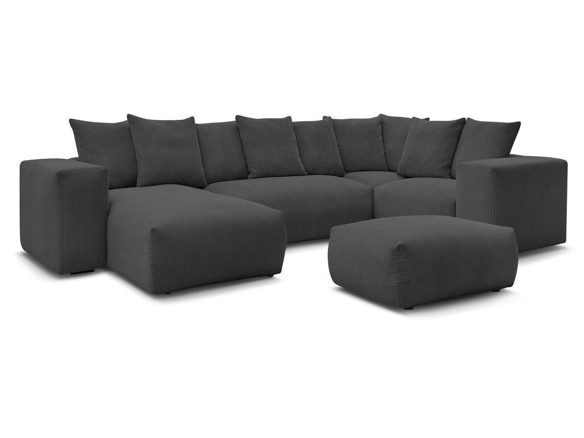 VOLTAIRE modulaire vaste panoramische bank met 1 chaise longue, 1 hoek, 2 fauteuils en 1 poef