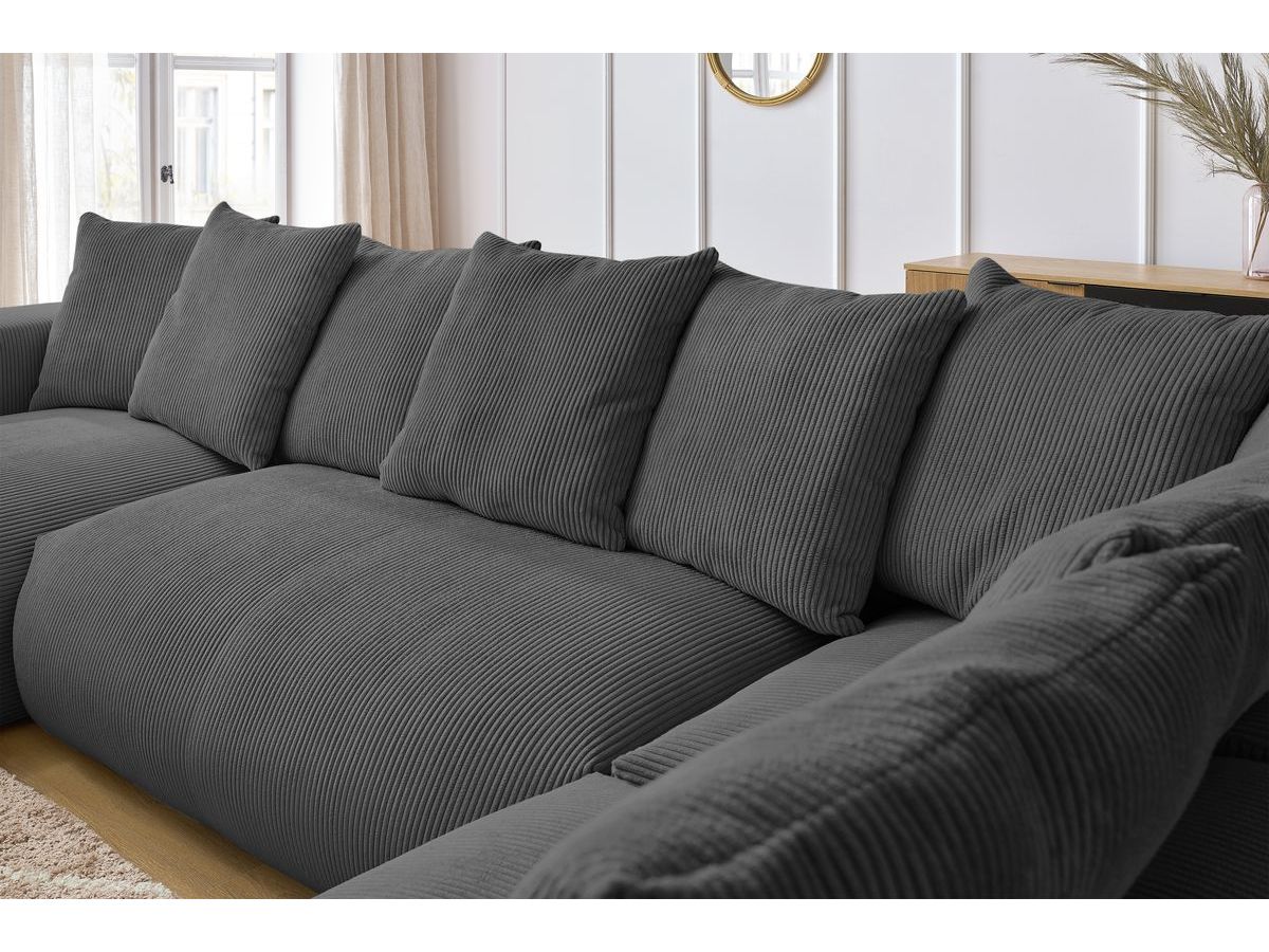 VOLTAIRE modulaire vaste panoramische bank met 1 chaise longue, 1 hoek, 2 fauteuils en 1 poef