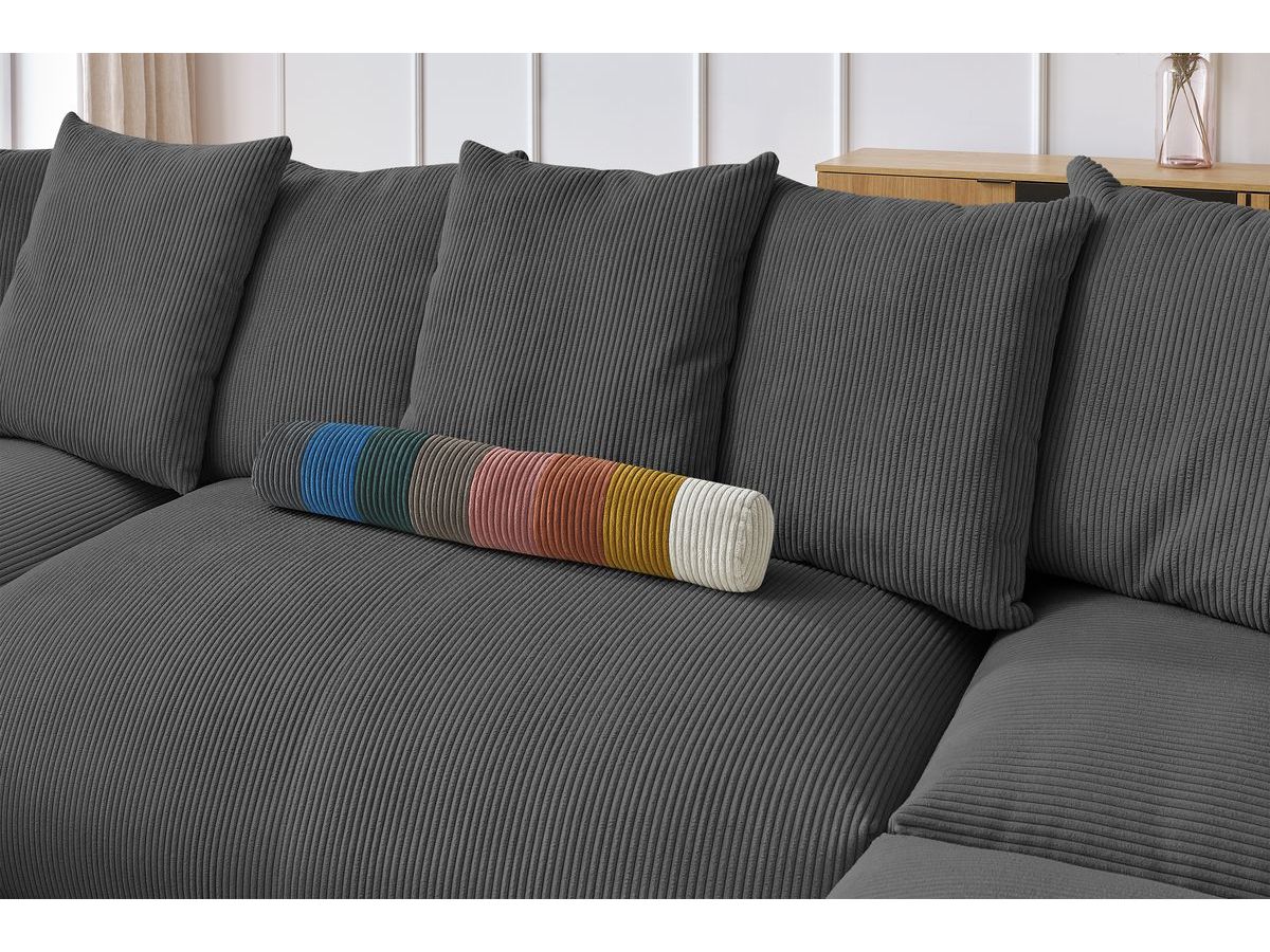VOLTAIRE modulaire vaste panoramische bank met 1 chaise longue, 1 hoek, 2 fauteuils en 1 poef